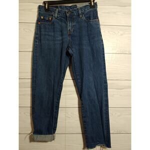 Womens Levi 505-0217 1967 Raw Selvage cropped jeans size 26